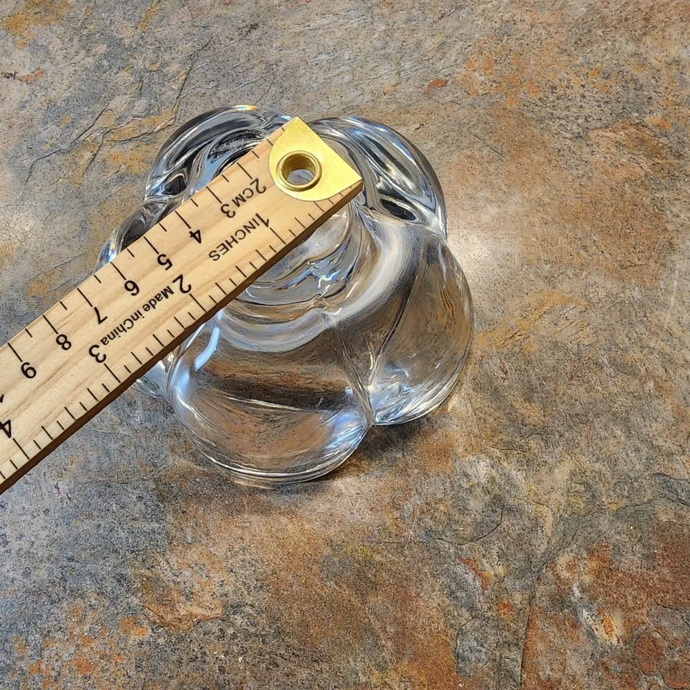 Vintage Clear Crystal Heavy Glass Decorative Flower Petal Serving Bowl 5
